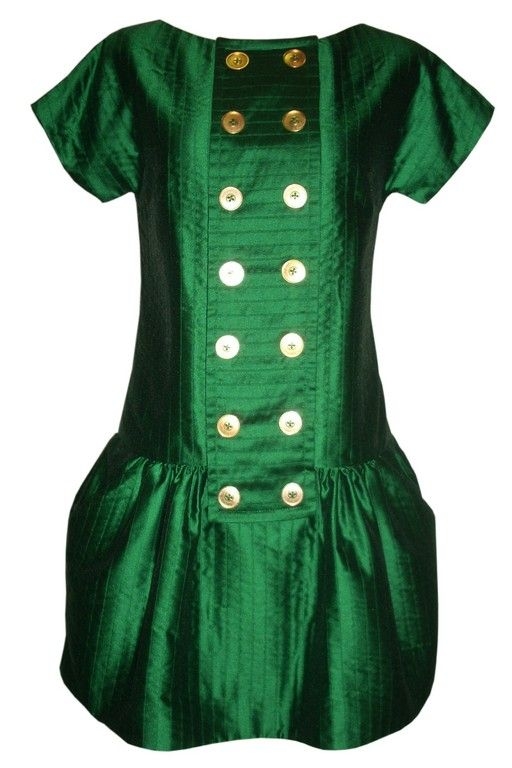 Vestido verde botones